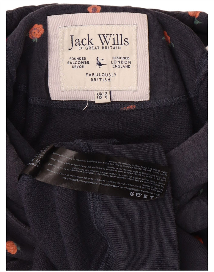 Jack Wills Pulover cu glugă cu grafic pentru femei UK 12 Medium, bleumarin, bumbac