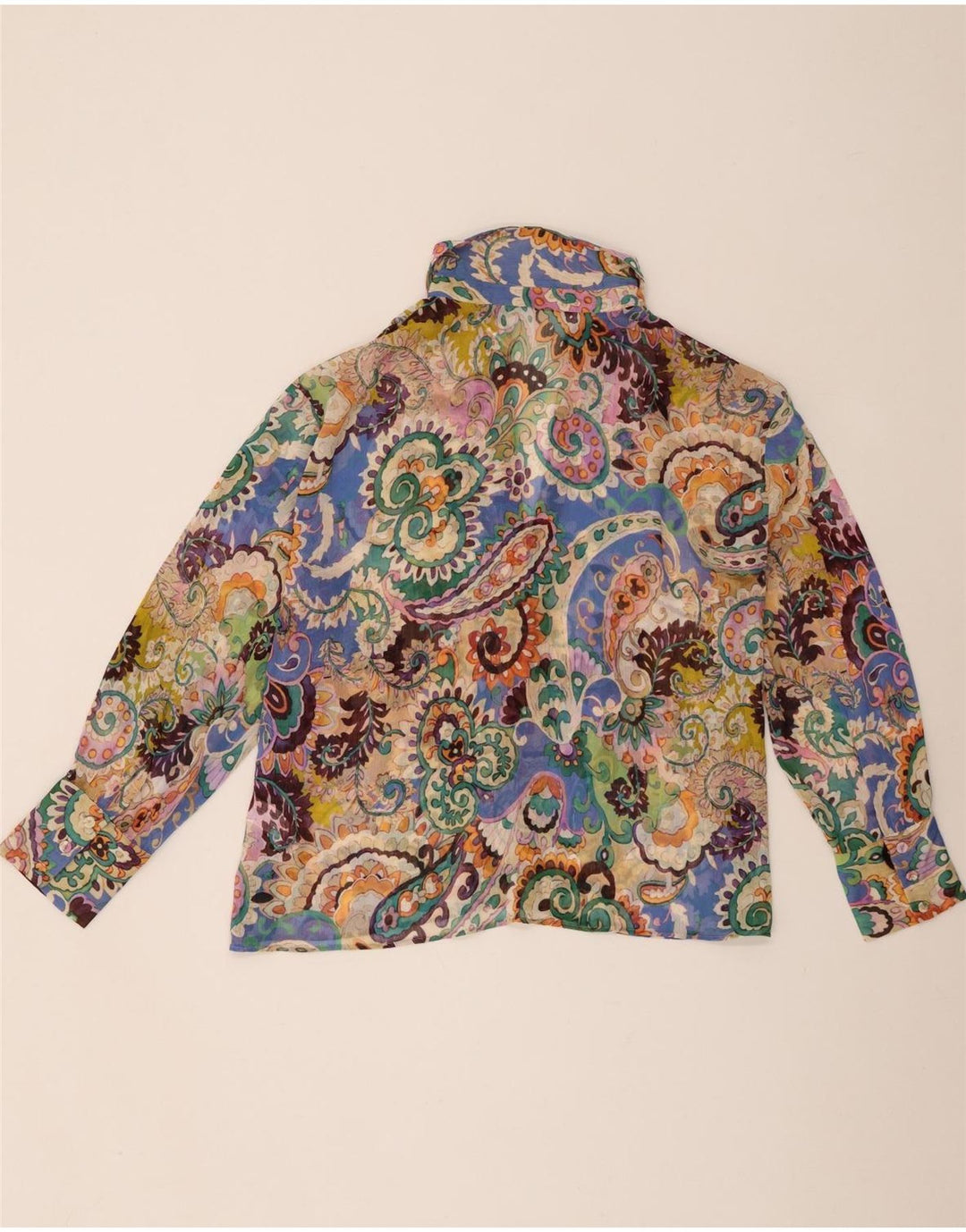 Bluză cămașă supradimensionată pentru femei Zara UK 14 Medium Multicolor Paisley