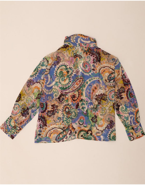 Bluză cămașă supradimensionată pentru femei Zara UK 14 Medium Multicolor Paisley