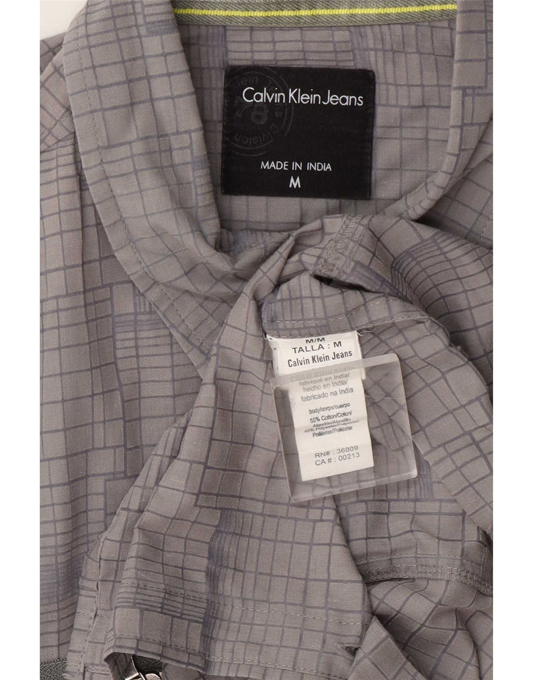 Cămașă pentru bărbați Calvin Klein Jeans, bumbac cu carouri, gri mediu