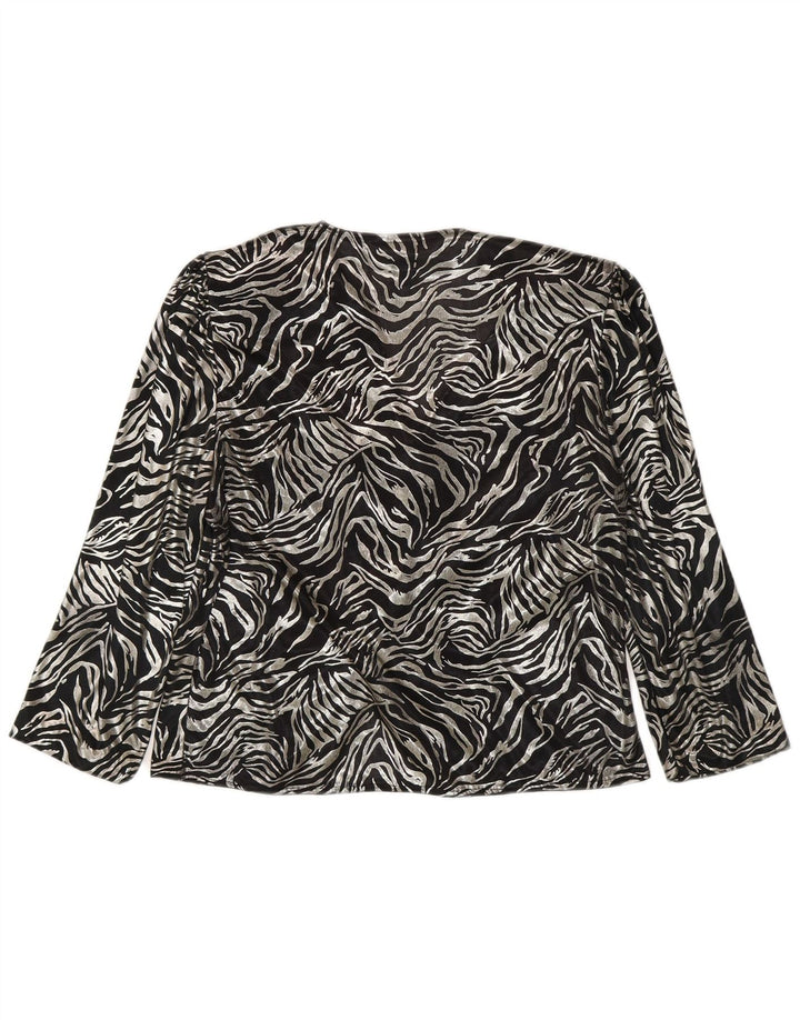 C & A Womens Abstract Pattern 3/4 Sleeve Blouse Top EU 44 XL Silver