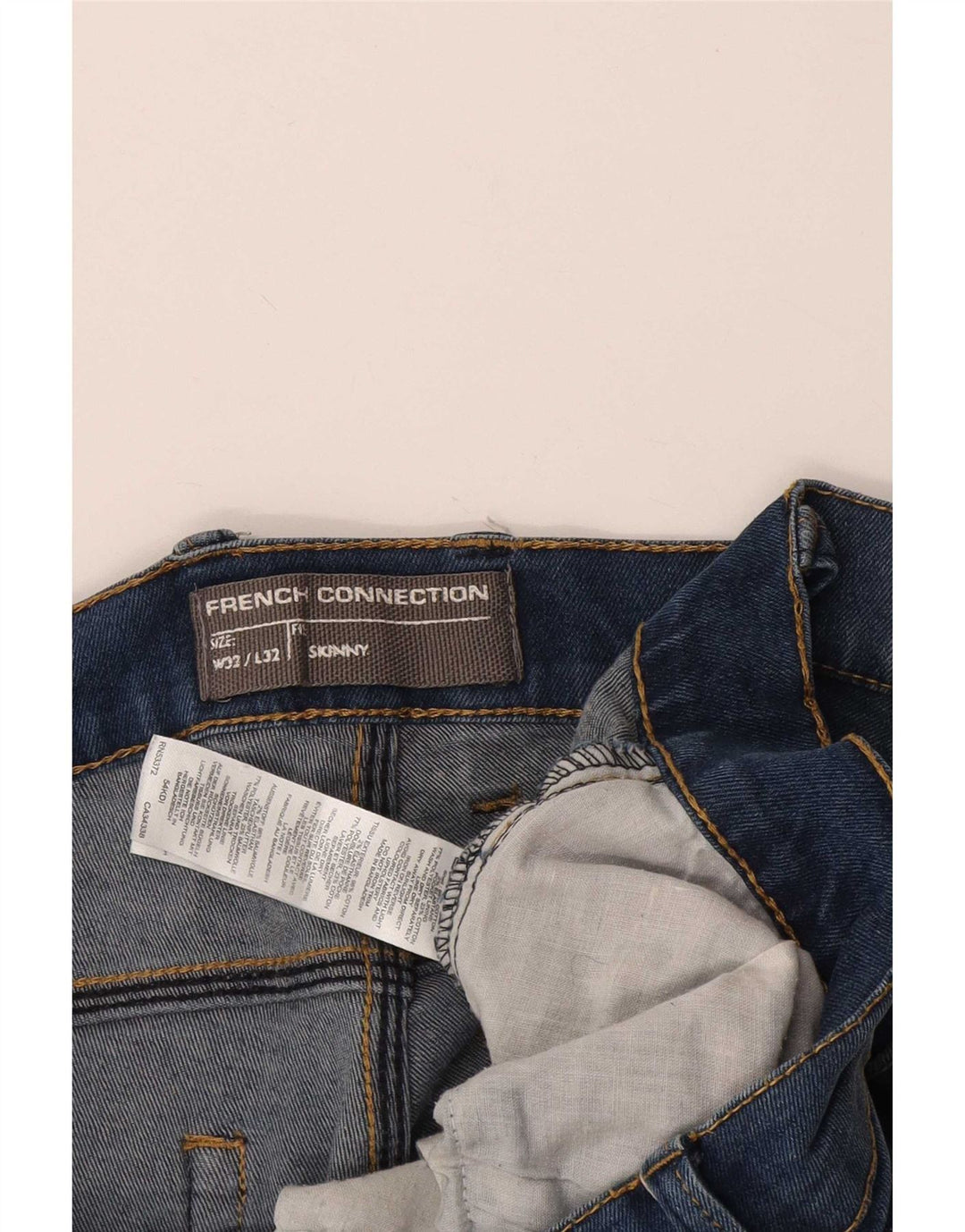 Pantaloni scurți din denim skinny pentru bărbați French Connection W32, bumbac albastru mediu