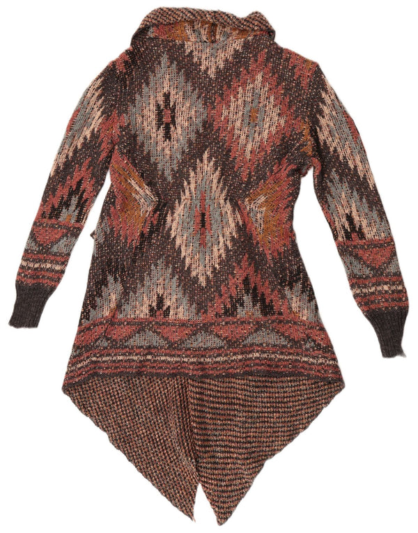 Recenzie Pulover cardigan asimetric pentru femei UK 10 Aztec multicolor mic