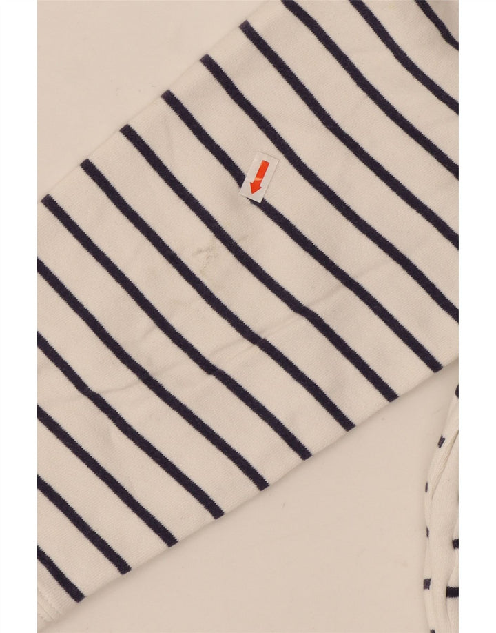 CREW CLOTHING Hanorac pentru femei cu fermoar și gât Pulover UK 14, mare, cu dungi albe