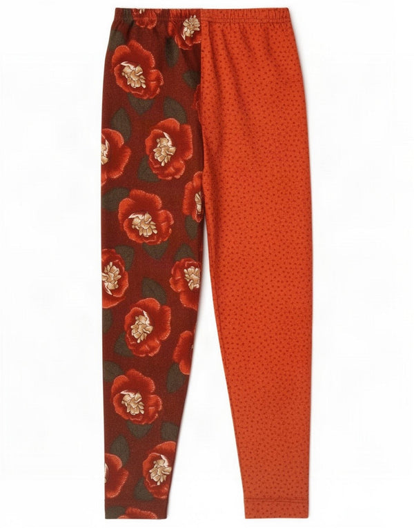 Vintage Womens Harem Trousers UK 2 2XS Brown Floral Wool