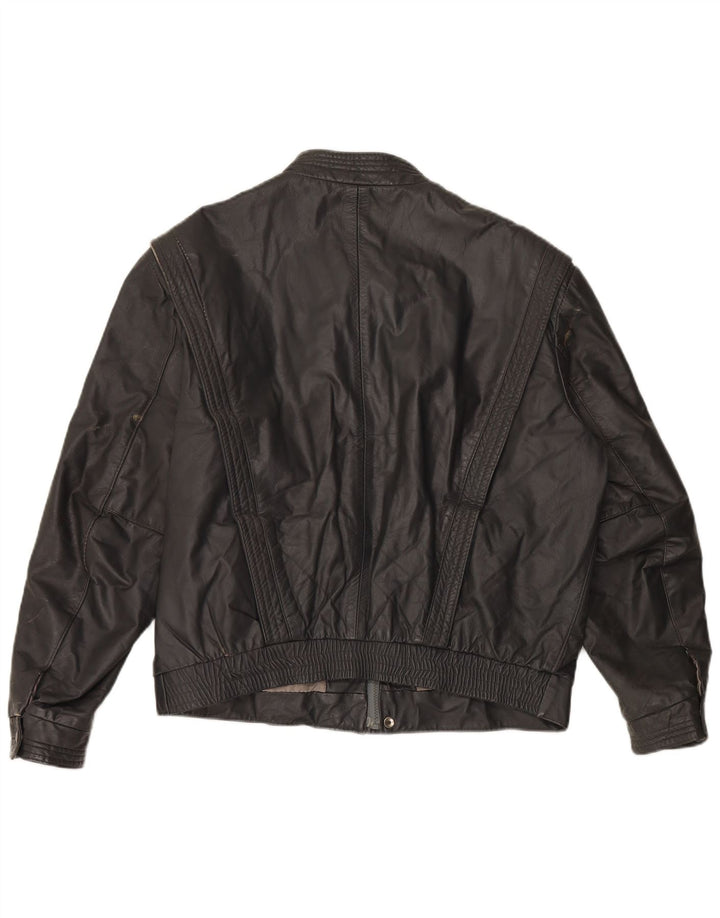 Jachetă de piele pentru bărbați VINTAGE UK 40, mare, gri din piele