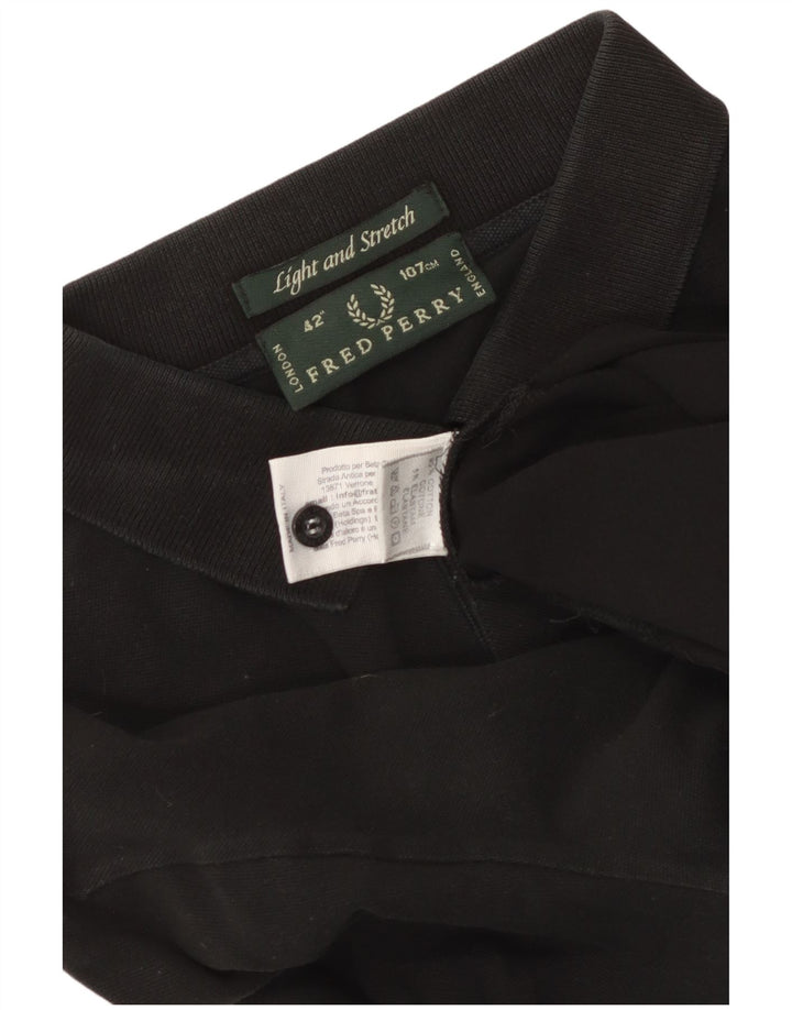 Cămașă polo cu mânecă lungă pentru bărbați Fred Perry, bumbac mediu negru