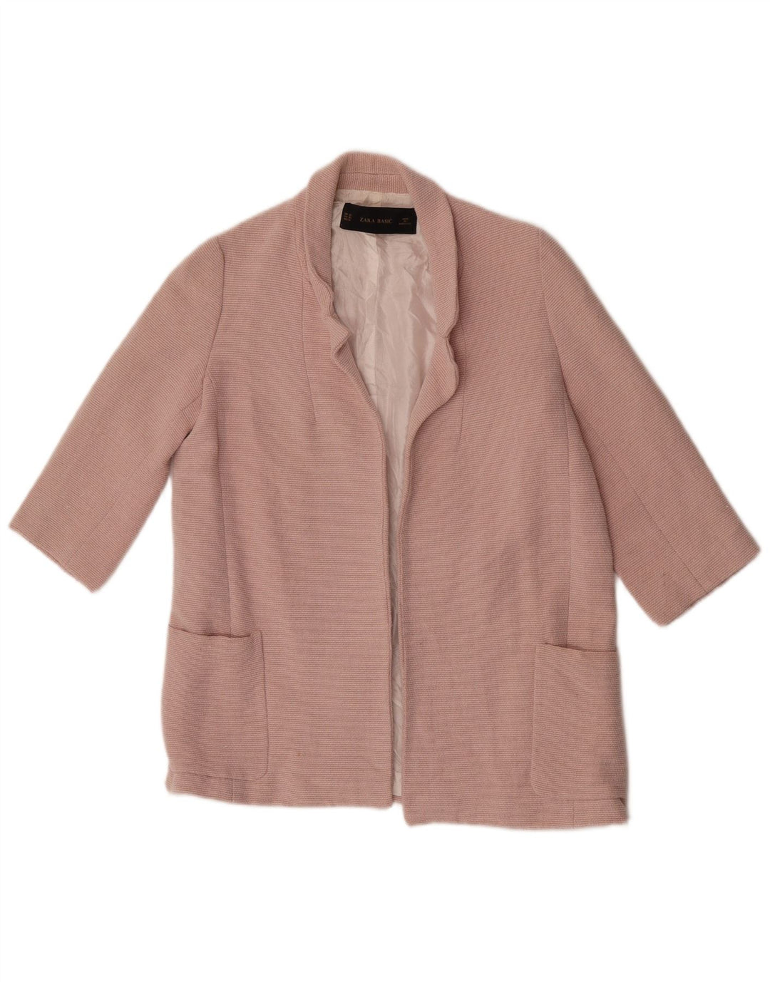 Jachetă pentru femei ZARA cu mâneci 3/4 deschise, UK 6 XS, roz