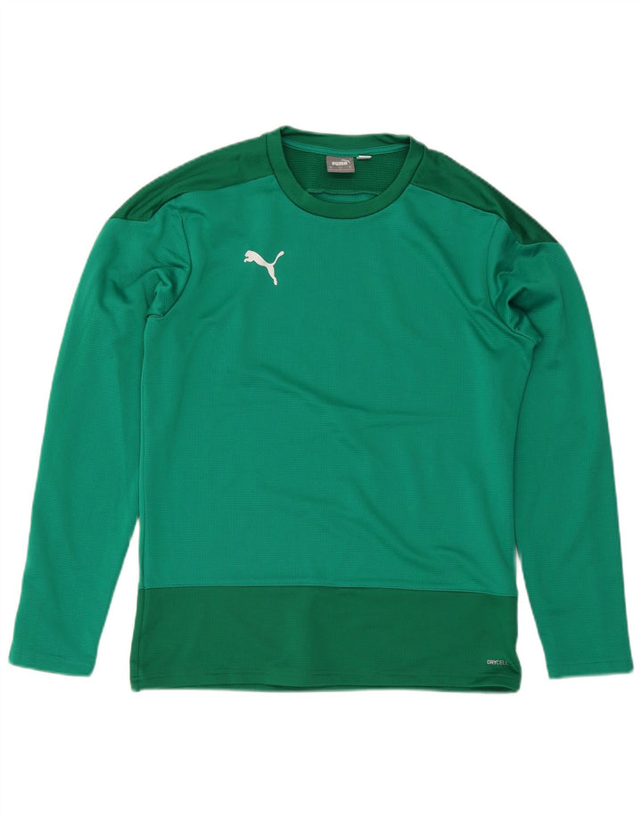 Top pentru bărbați Puma cu mânecă lungă, verde mediu