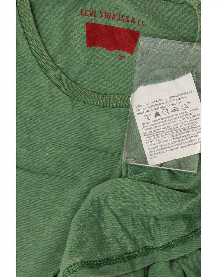 Tricou pentru bărbați Levi's Top din bumbac cu pete verde mediu