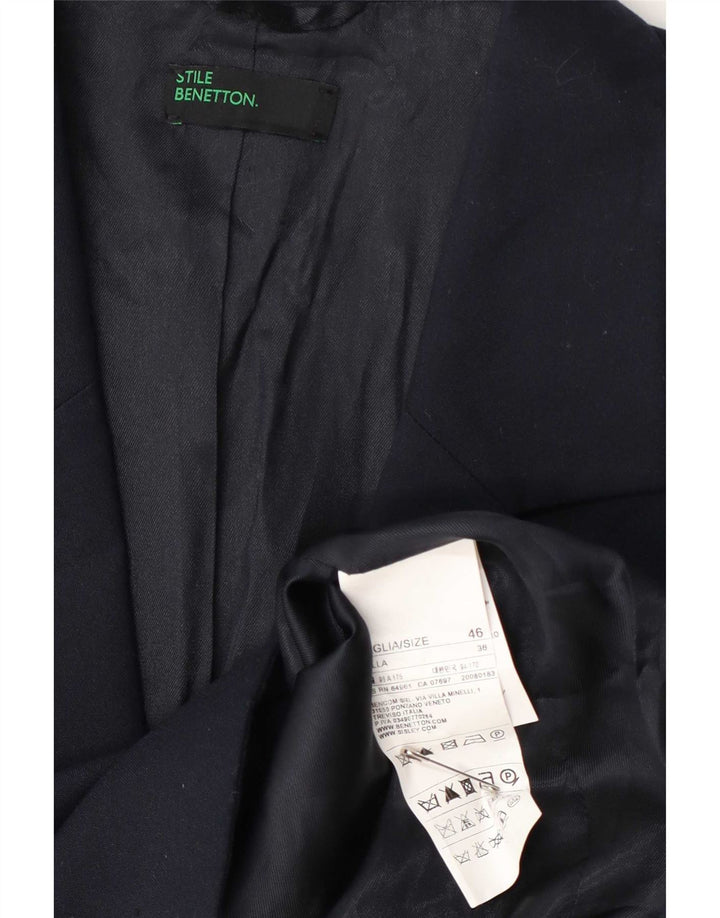 Jachetă pentru femei Benetton cu 2 nasturi IT 46 Poliester mare bleumarin