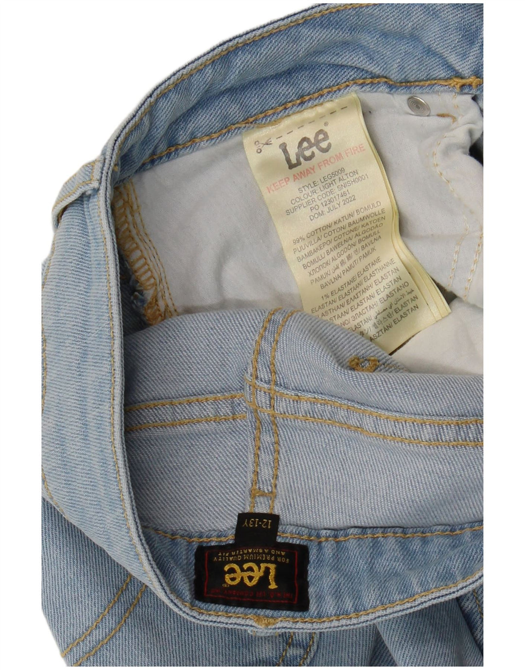 Blugi LEE Fete Slim 12-13 Ani L28 L28 Albastru Bumbac