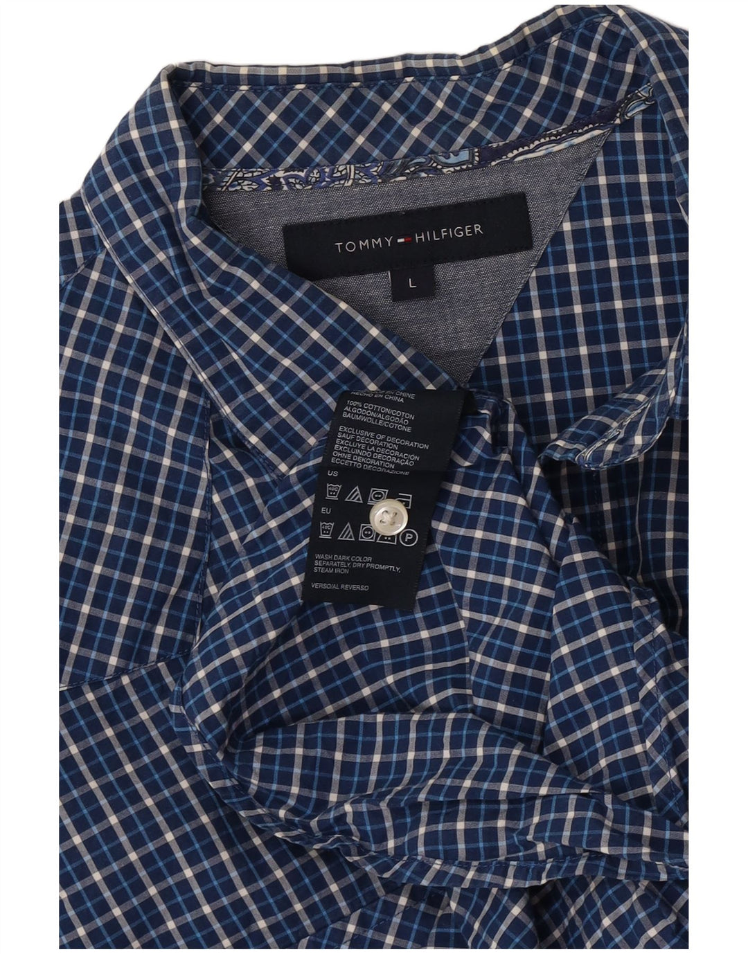 Cămașă pentru bărbați Tommy Hilfiger, mare, albastru, din bumbac