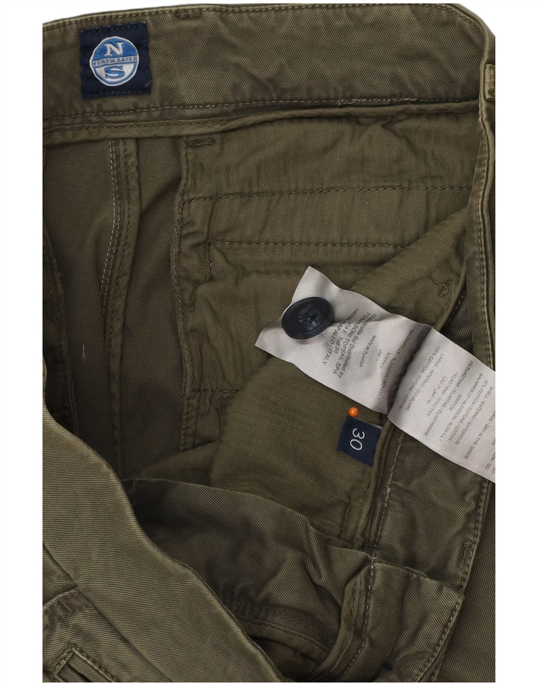 NORTH SAILS Pantaloni chino drepți pentru bărbați L30 L32 bumbac verde