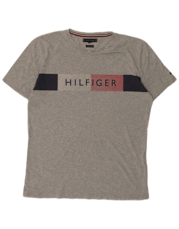 Tricou grafic pentru bărbați Tommy Hilfiger Top XL, gri, bumbac color bloc
