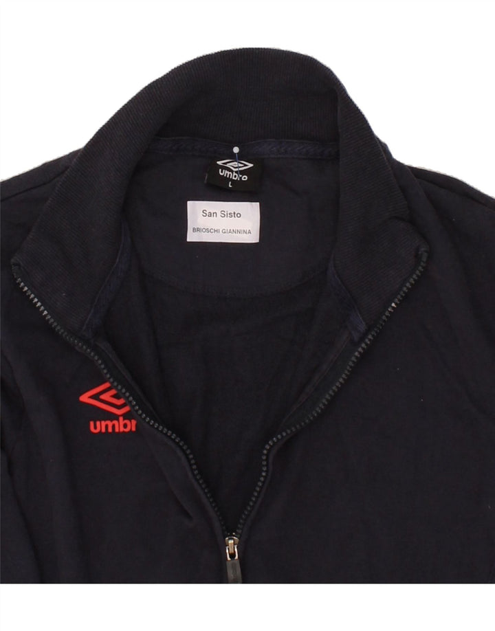 UMBRO Womens Tracksuit Top Jacket Large Navy Blue Cotton Vintage Umbro and Second-Hand Umbro from Messina Hembry 