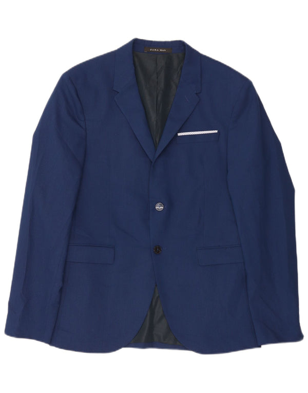 Blazer pentru bărbați Zara cu 2 nasturi EU 50 Albastru mediu