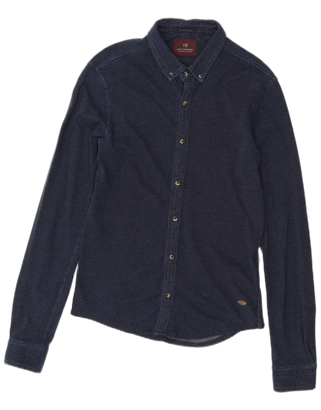 Cămașă pentru bărbați Scotch & Soda, bumbac cu pete, albastru marin mediu