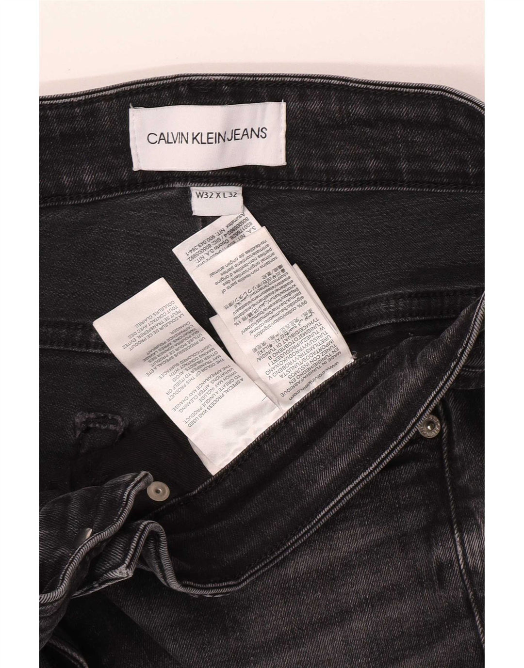 Blugi slim pentru bărbați Calvin Klein W32 L32 bumbac gri