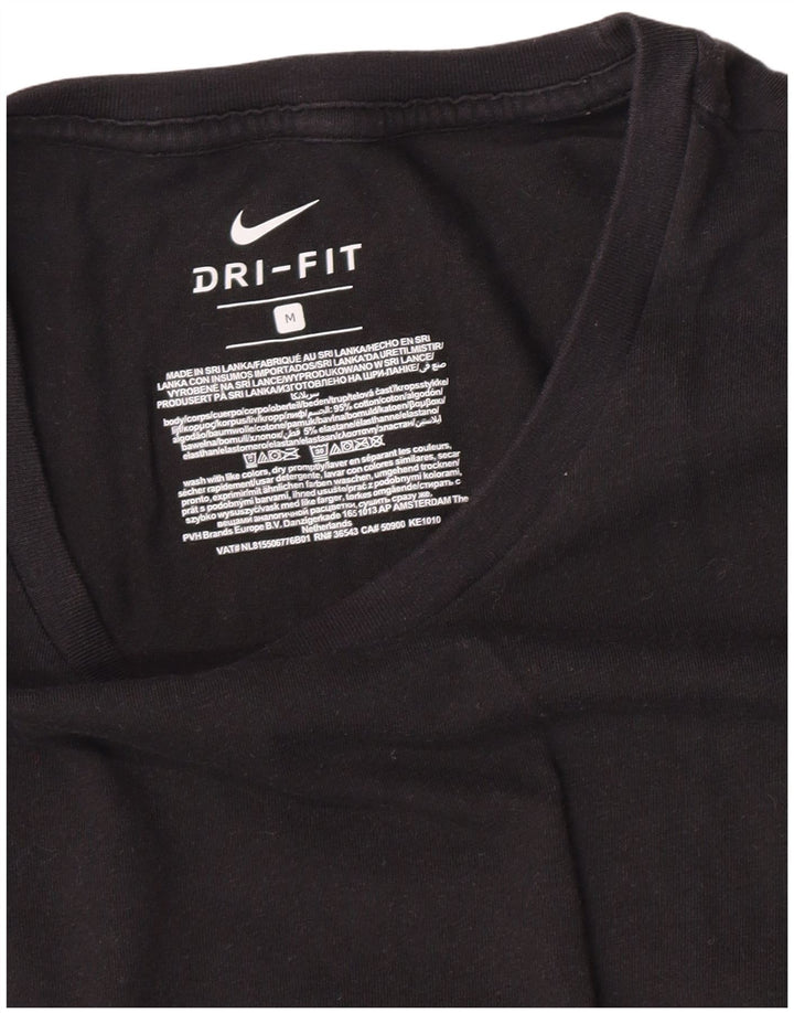 Tricou Nike Dri Fit pentru bărbați Top mediu din bumbac negru