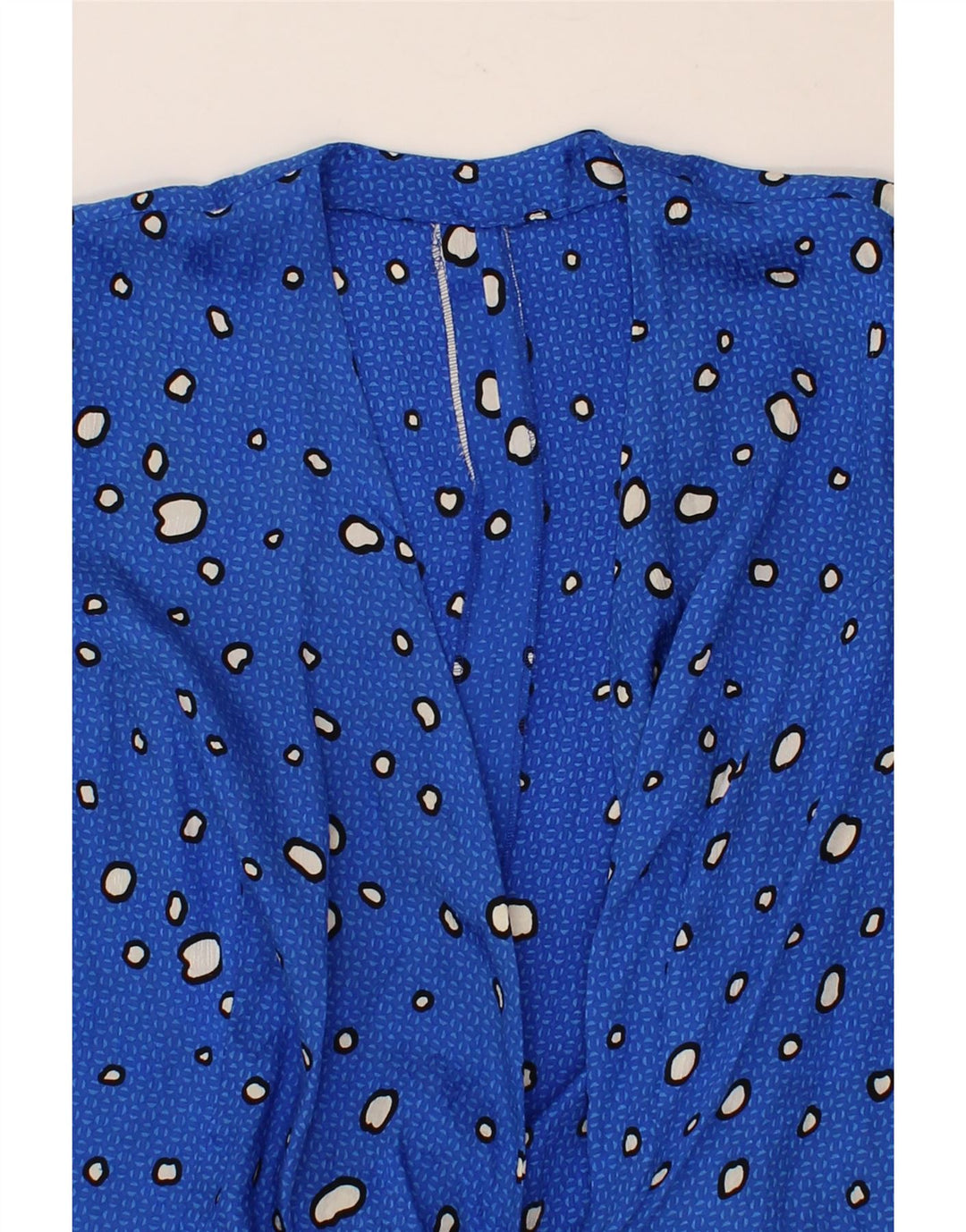 VINTAGE Womens Abstract Pattern 3/4 Sleeve Cardigan Top UK 14 Large Blue Vintage Vintage and Second-Hand Vintage from Messina Hembry 