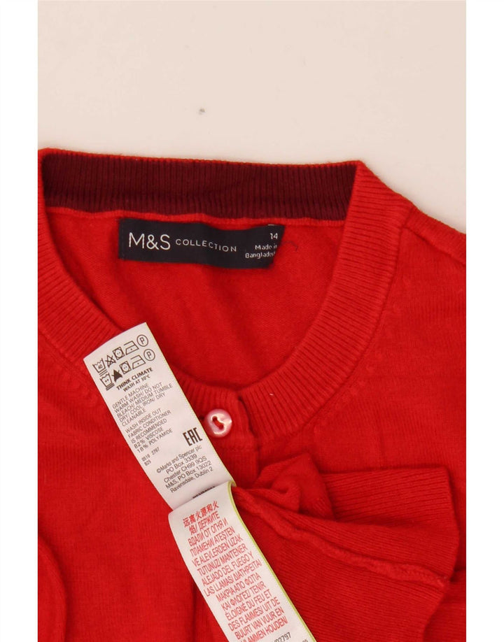 Marks & Spencer Pulover Crop Cardigan pentru femei UK 14 Medium Red Viscose