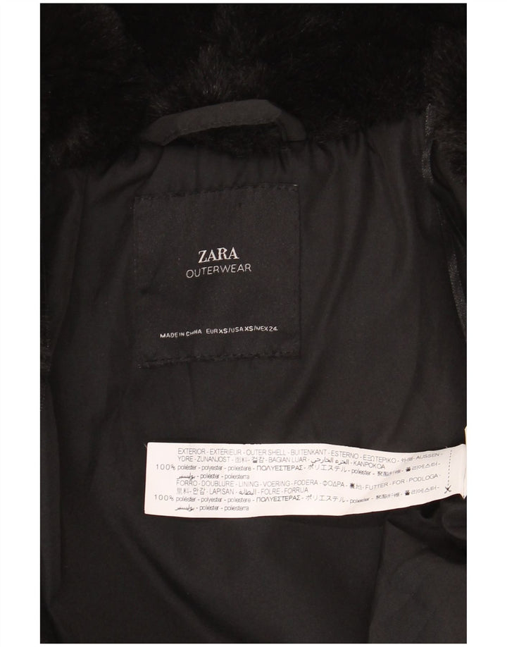 Jachetă pentru femei din blană artificială Zara UK 6 XS poliester negru