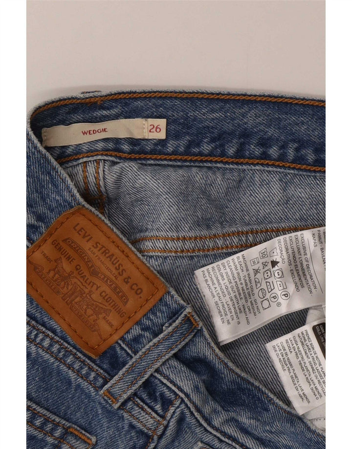 Pantaloni scurți Levi's din denim distressed W26 Small Blue Bumbac pentru femei