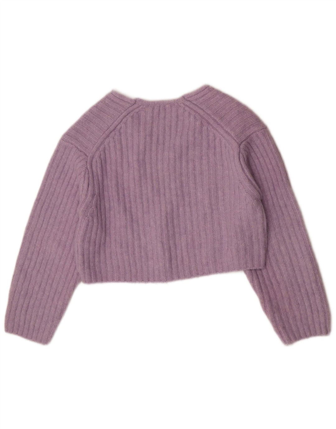 Pulover cu decolteu în V pentru femei Zara UK 14 Poliester violet mediu