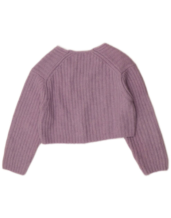 Pulover cu decolteu în V pentru femei Zara UK 14 Poliester violet mediu