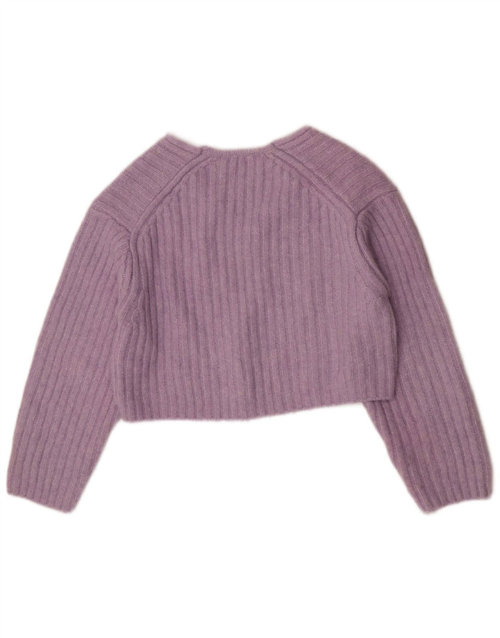 Pulover cu decolteu în V pentru femei Zara UK 14 Poliester violet mediu