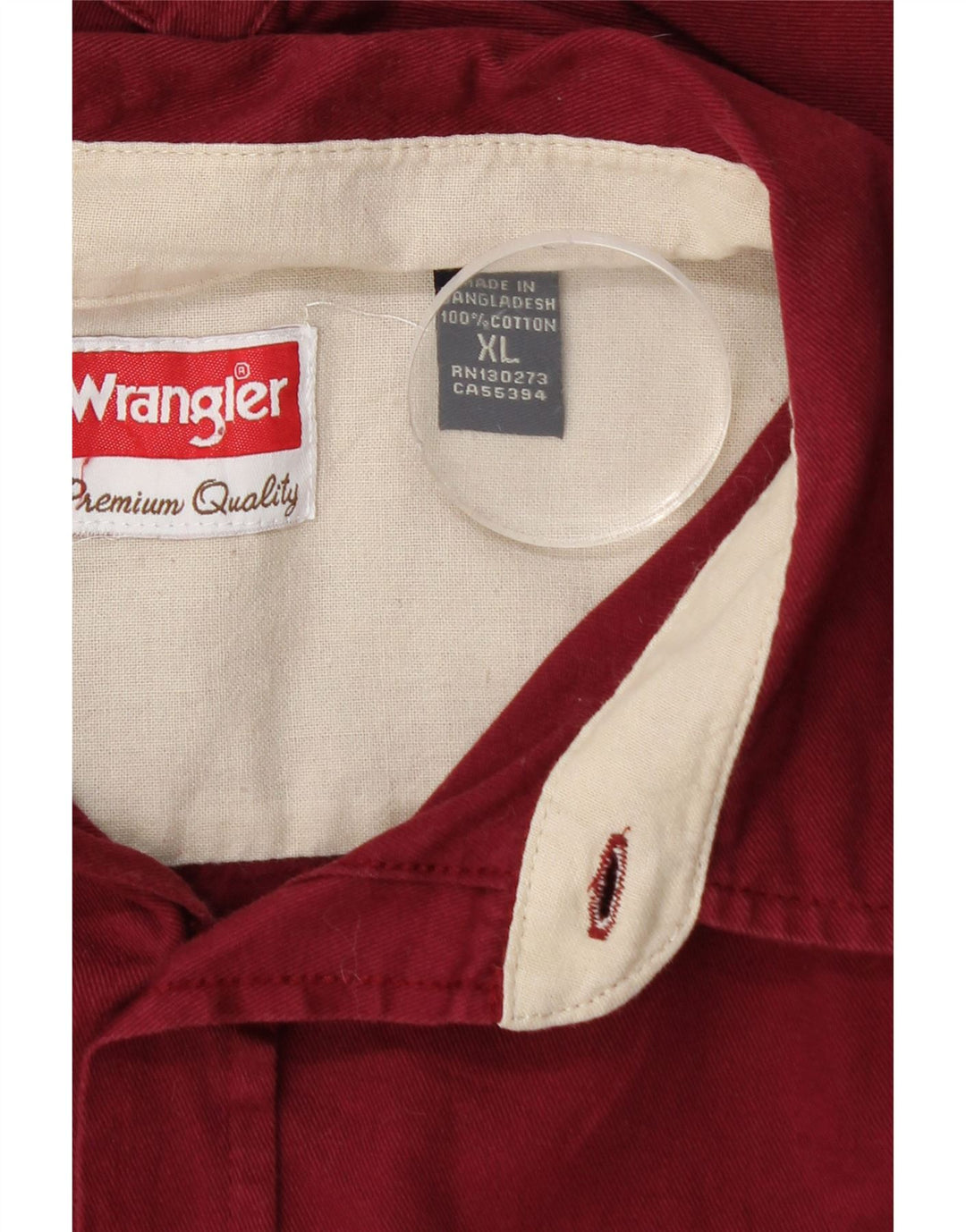 Cămașă pentru bărbați Wrangler XL Bumbac Burgundy