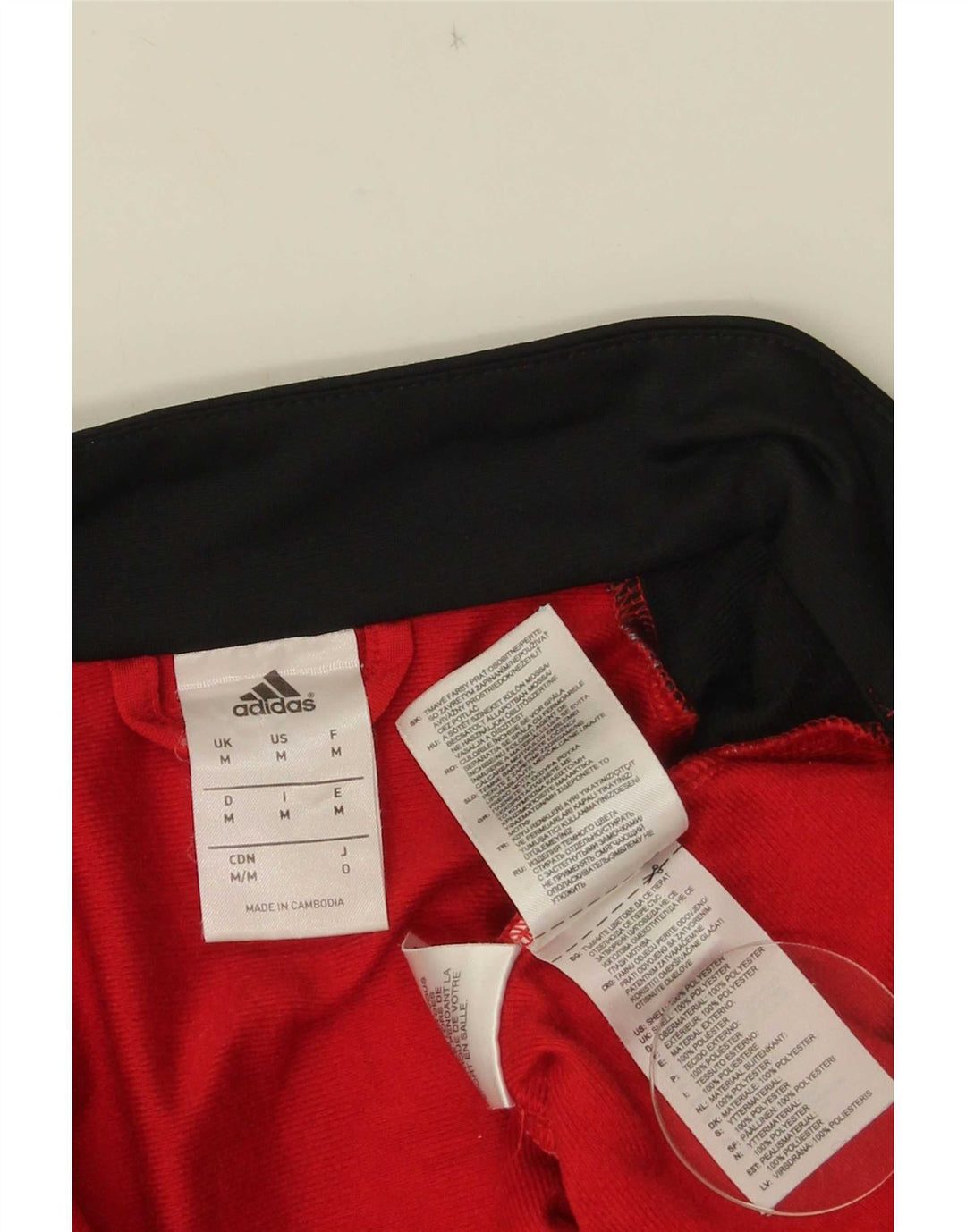 Jachetă de top pentru trening grafic Adidas pentru bărbați, roșu mediu, poliester color bloc