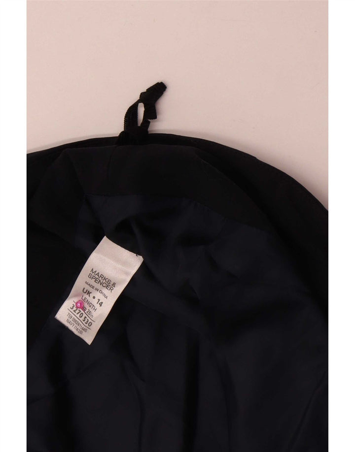 Fusta creion pentru femei Marks & Spencer UK 14 mare W34 poliester bleumarin