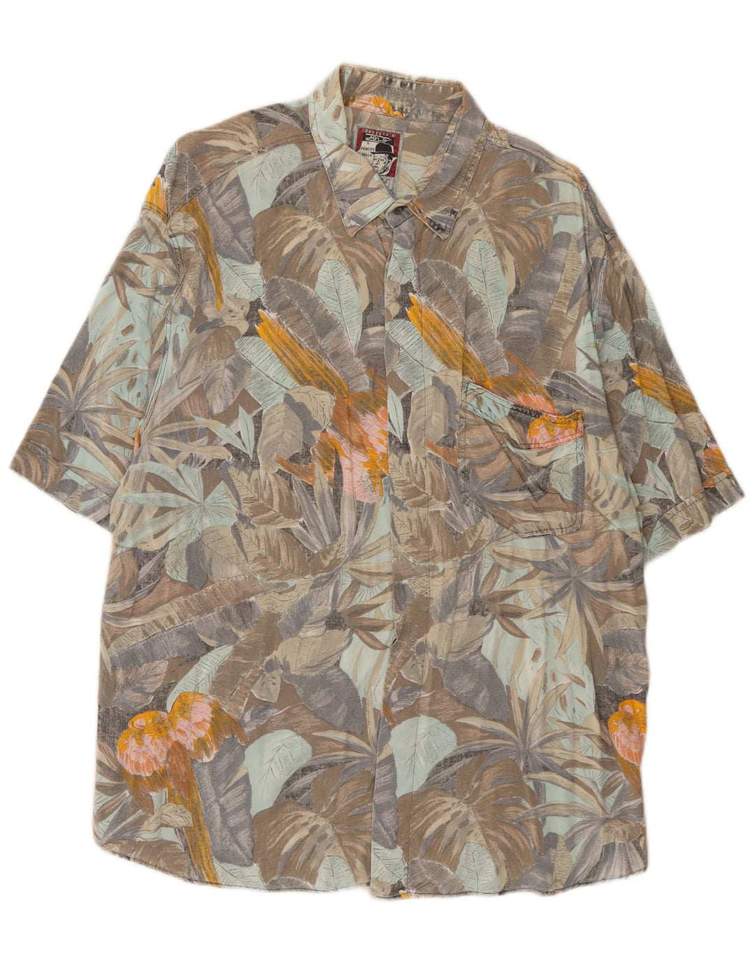 Cămașă Vintage pentru bărbați cu mânecă scurtă XL, multicoloră, florală