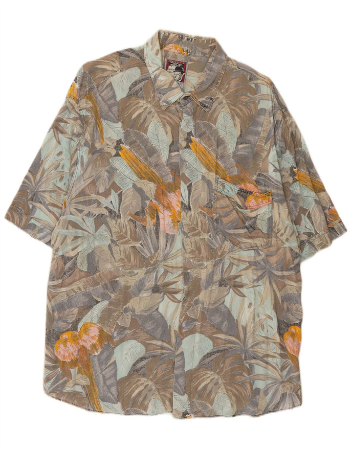 Cămașă Vintage pentru bărbați cu mânecă scurtă XL, multicoloră, florală
