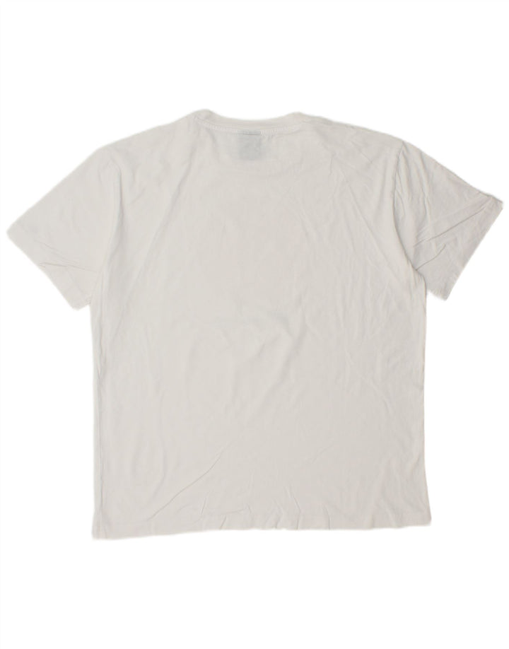 CHAMPION Mens Graphic T-Shirt Top Large White