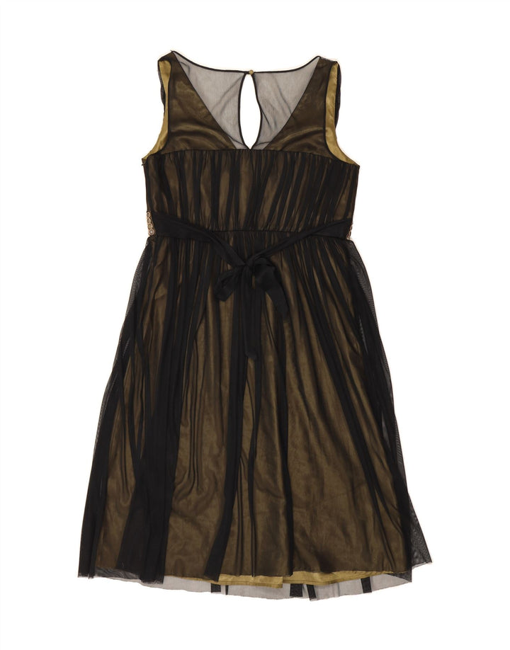 PRINCIPLES Womens Sleeveless A-Line Dress UK 14 Medium Black Polyester Vintage Principles and Second-Hand Principles from Messina Hembry 