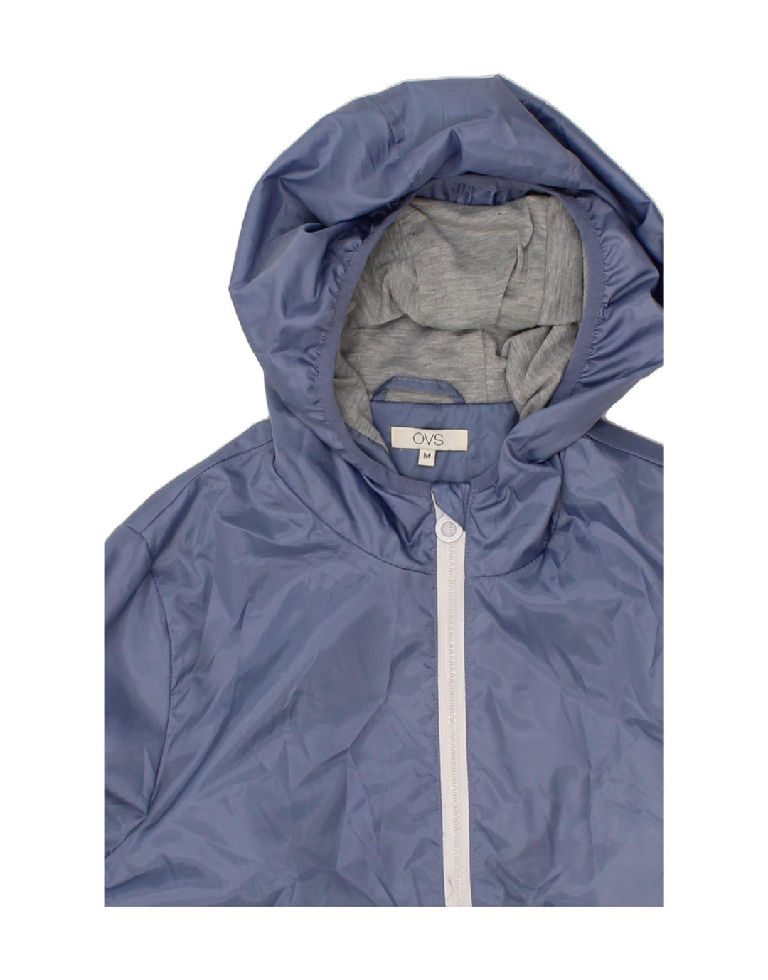 OVS Womens Hooded Rain Jacket IT 44 Medium Blue Polyester Vintage OVS and Second-Hand OVS from Messina Hembry 