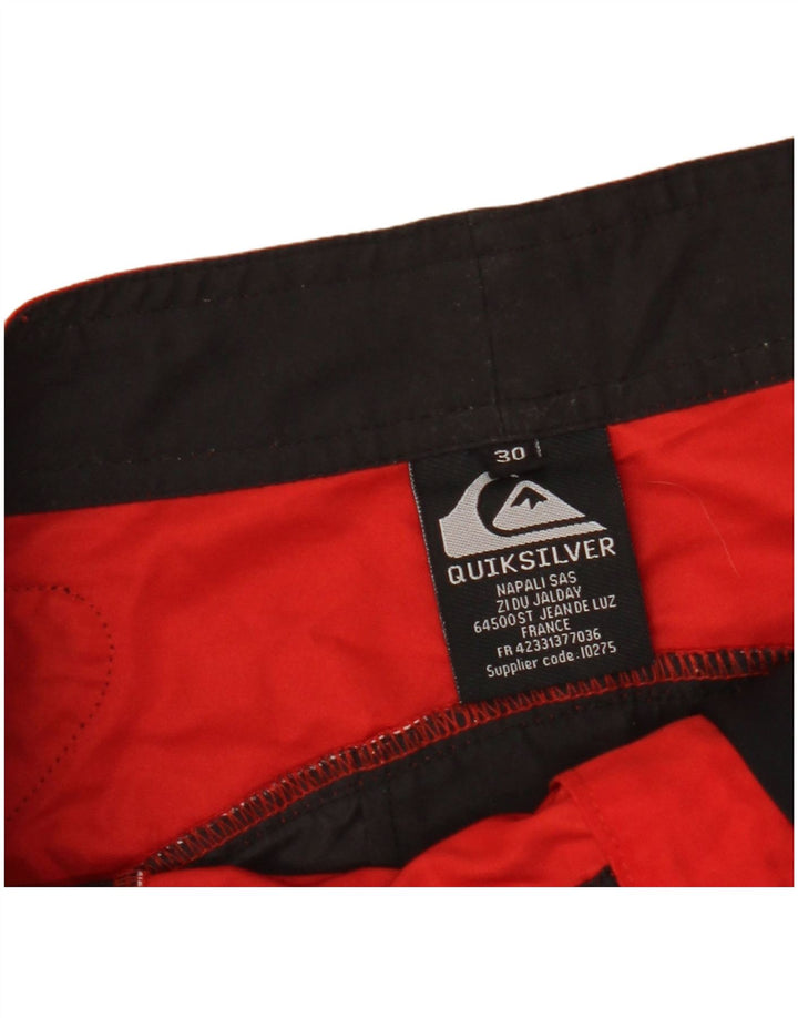 Pantaloni scurți de înot grafic Quiksilver pentru bărbați, roșu mediu, poliester color bloc