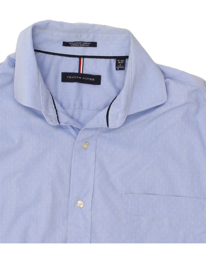 TOMMY HILFIGER Mens Regular Fit Shirt Size 16 1/2 Large Blue Spotted Vintage Tommy Hilfiger and Second-Hand Tommy Hilfiger from Messina Hembry 