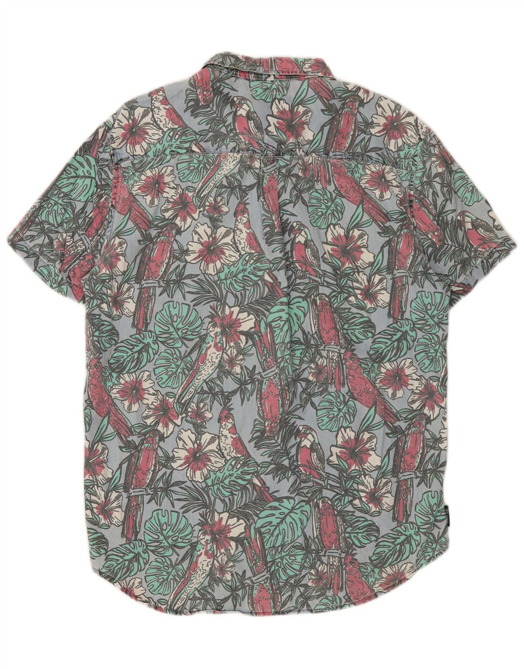 Cămașă cu mânecă scurtă pentru bărbați SUPERDRY, cu mâneci scurte, în formă regulată, din bumbac mare, cu flori albastre