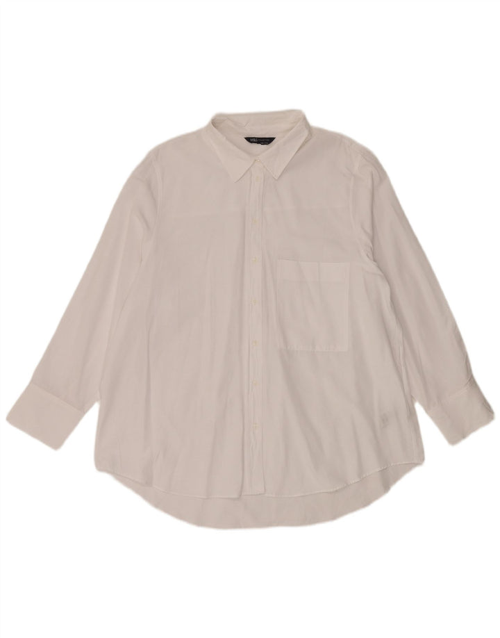 Cămașă supradimensionată pentru femei Marks & Spencer UK 18 XL Bumbac alb