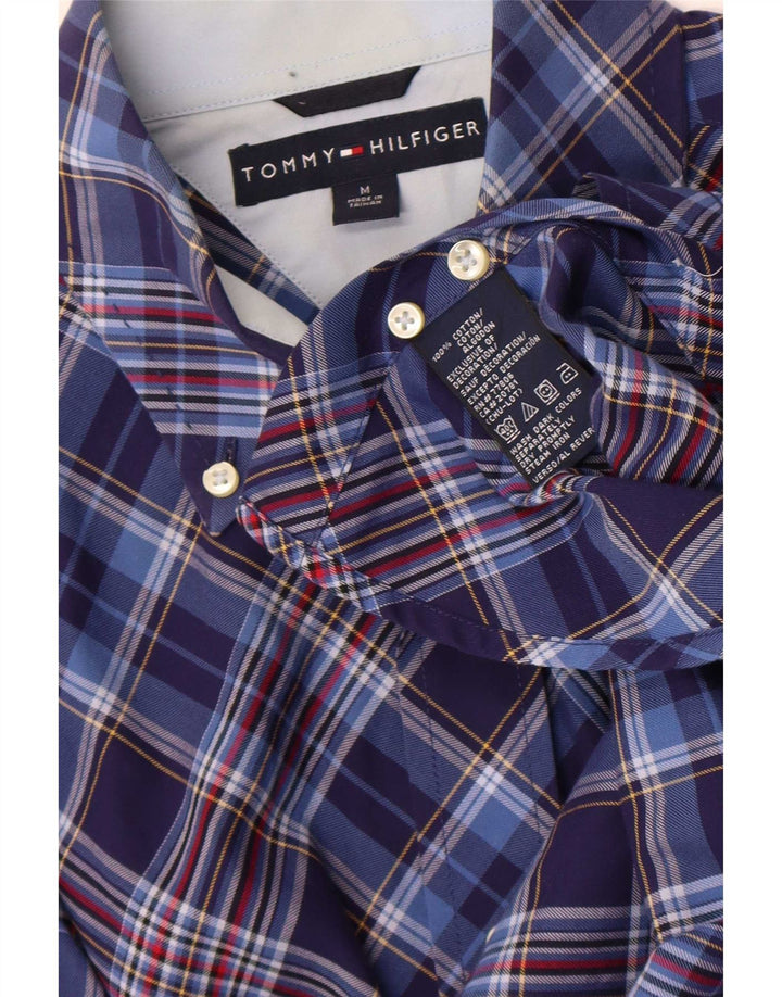 Cămașă pentru bărbați Tommy Hilfiger, bumbac cu carouri albastru mediu
