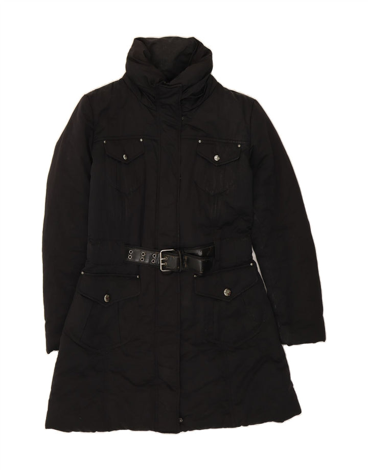TRUSSARDI JEANS Womens Padded Coat IT 44 Medium Black Polyester Vintage Trussardi Jeans and Second-Hand Trussardi Jeans from Messina Hembry 