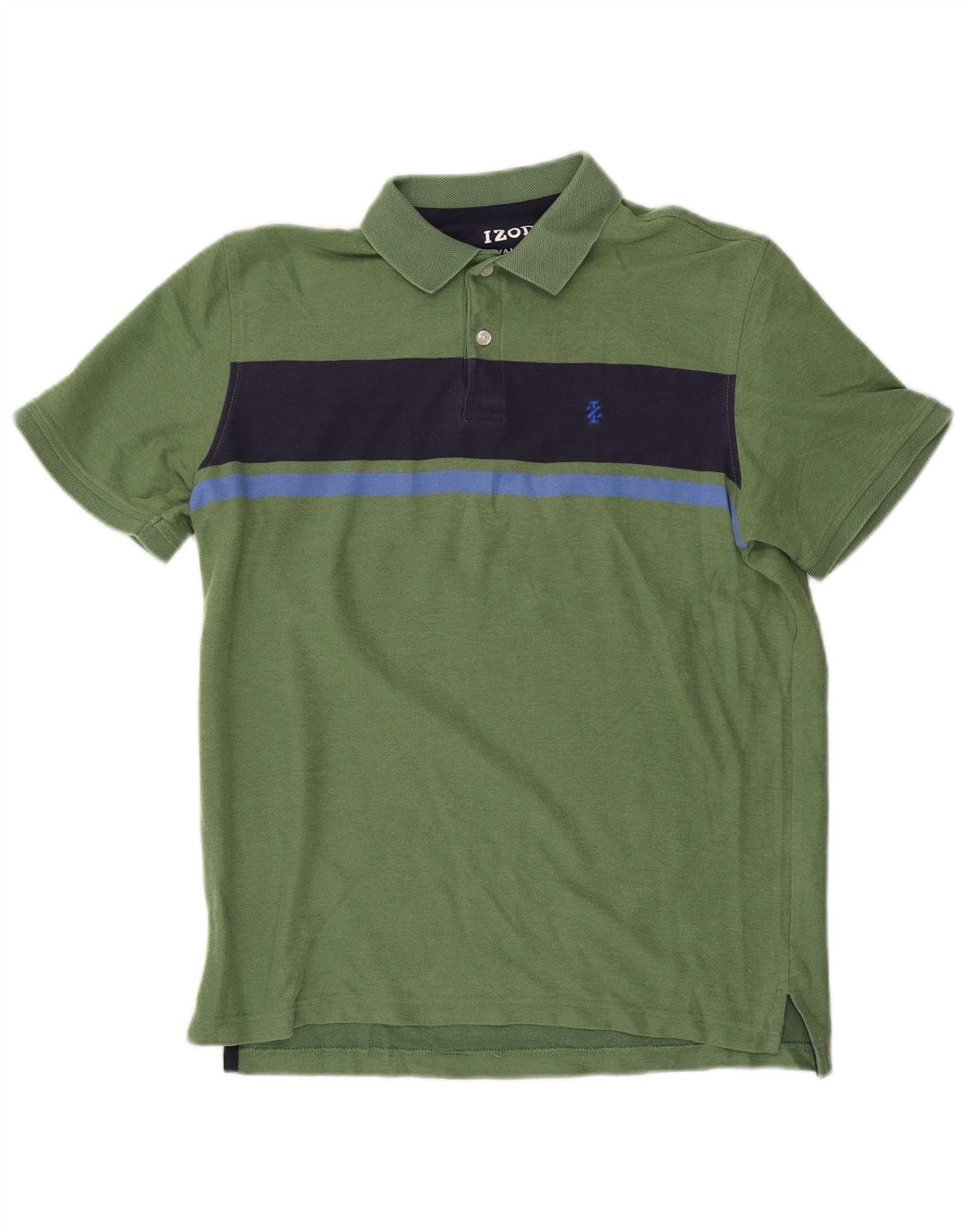 Tricou polo IZOD pentru bărbați, bumbac color bloc verde mediu