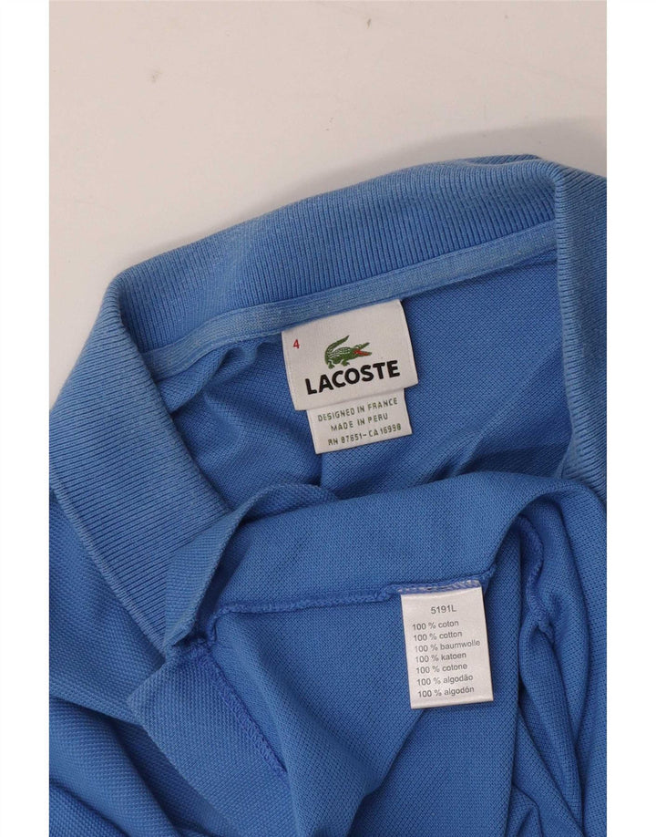 Tricou polo Lacoste pentru bărbați, mărimea 4, bumbac albastru mediu