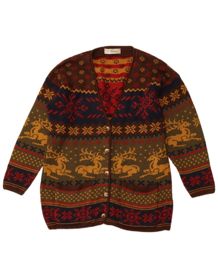 CLASSICS Pulover cardigan pentru femei UK 14 Medium Multicolor Crăciun