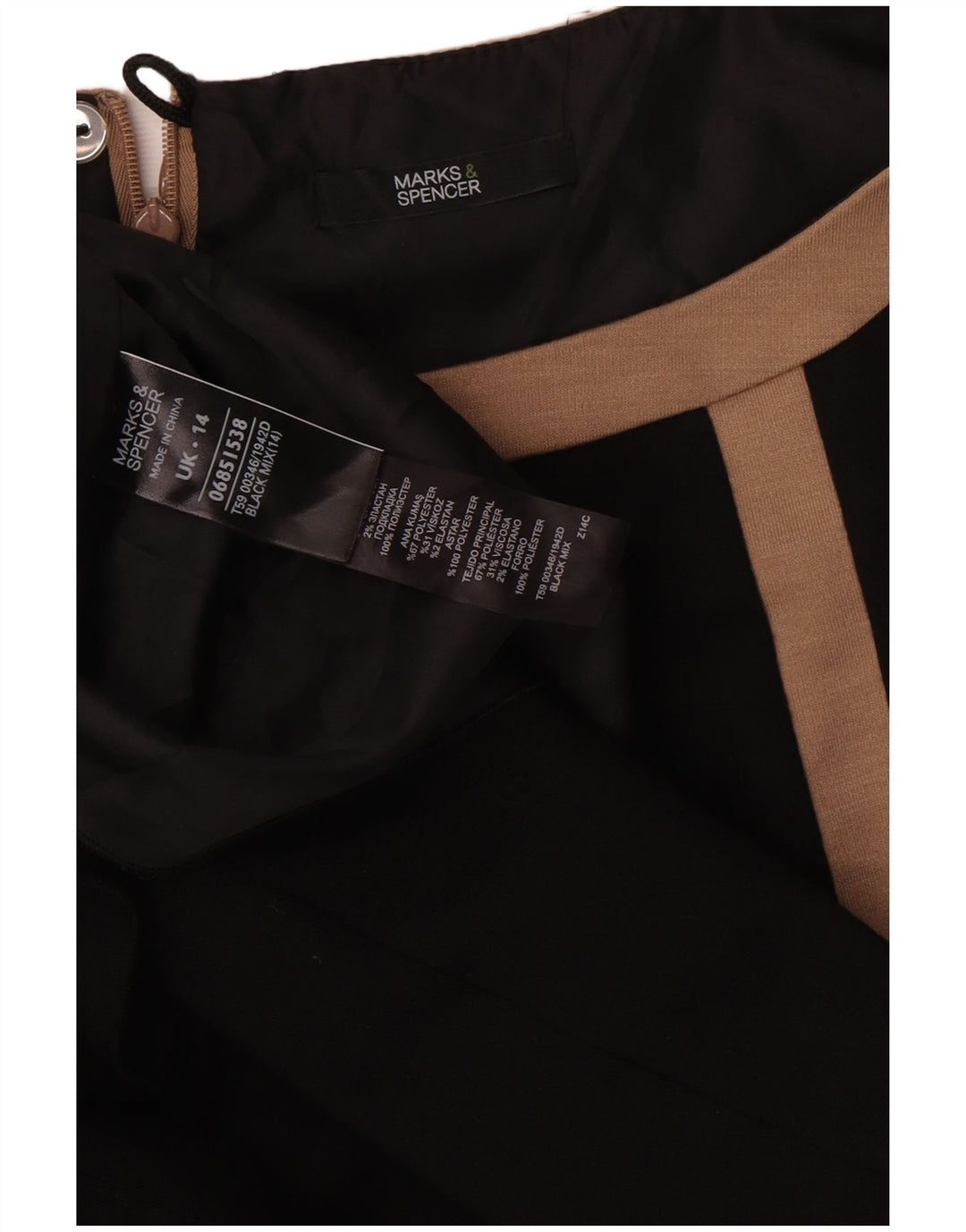 Rochie fără mâneci pentru femei Marks & Spencer UK 14 Medium Black Dunge