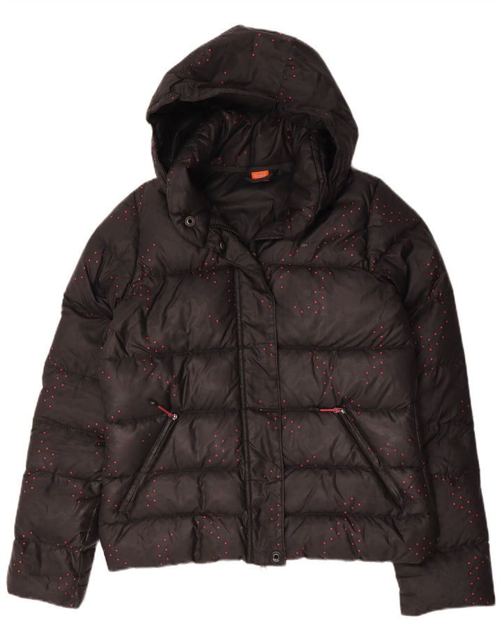 Jachetă căptușită cu glugă Nike pentru femei UK 12 Medium Black Spotted